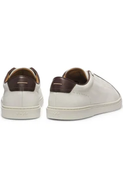 Schnür-Sneakers aus genarbtem italienischem Leder