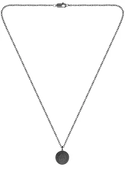 Schwarz beschichtete Halskette mit Double-B-Monogramm-Medaillon