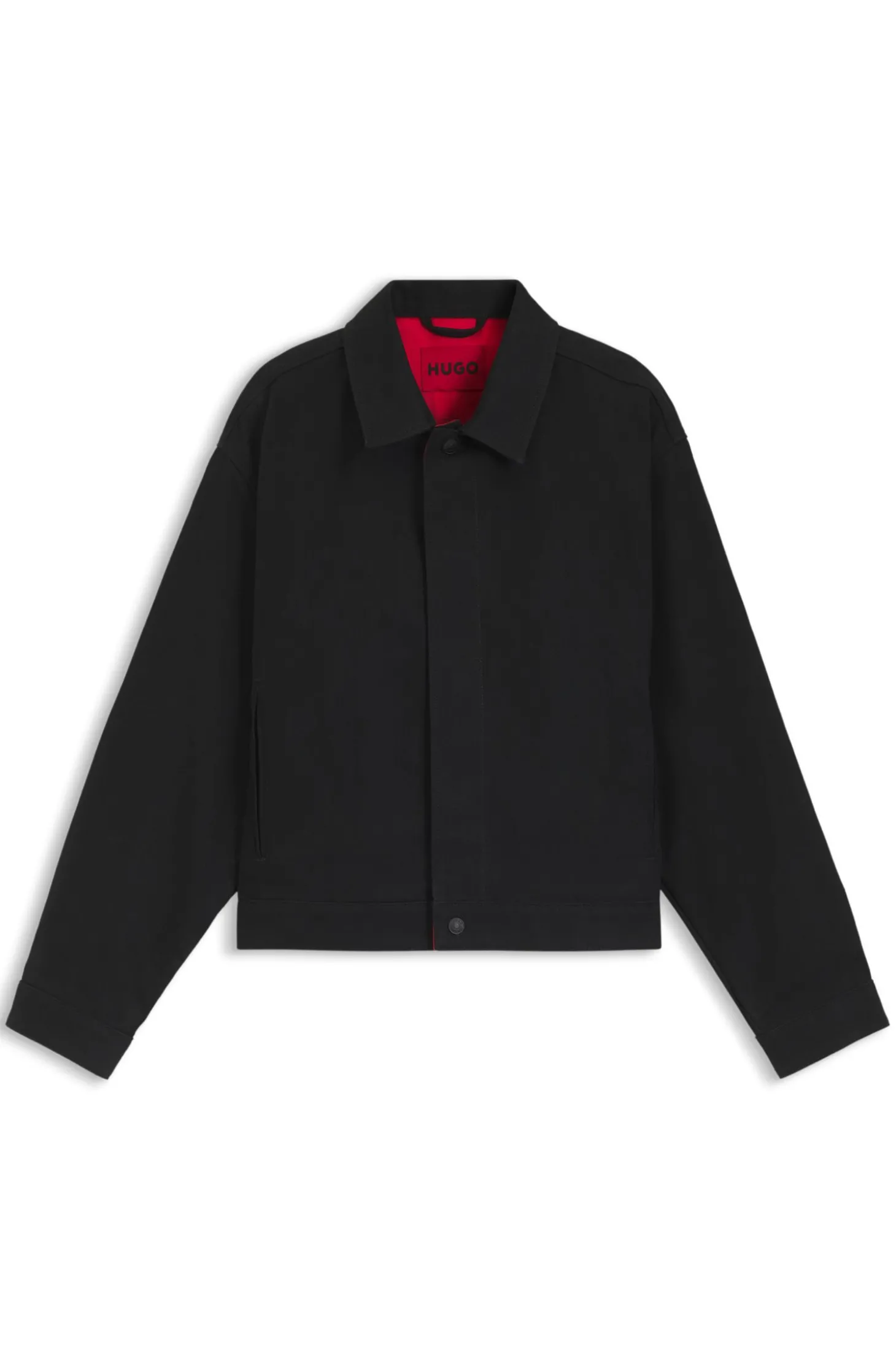 Schwarze Regular-Fit Jacke aus japanischem Denim