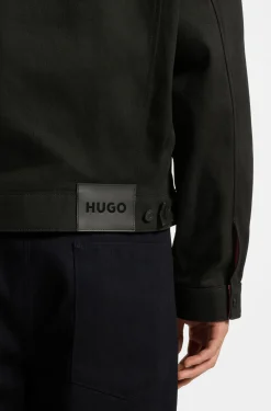 Schwarze Regular-Fit Jacke aus japanischem Denim