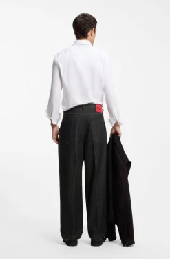 Schwarze Relaxed-Fit Jeans aus schwerem Denim