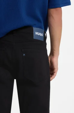 Schwarze Skinny-Fit Jeans mit Rinse-Wash-Finish