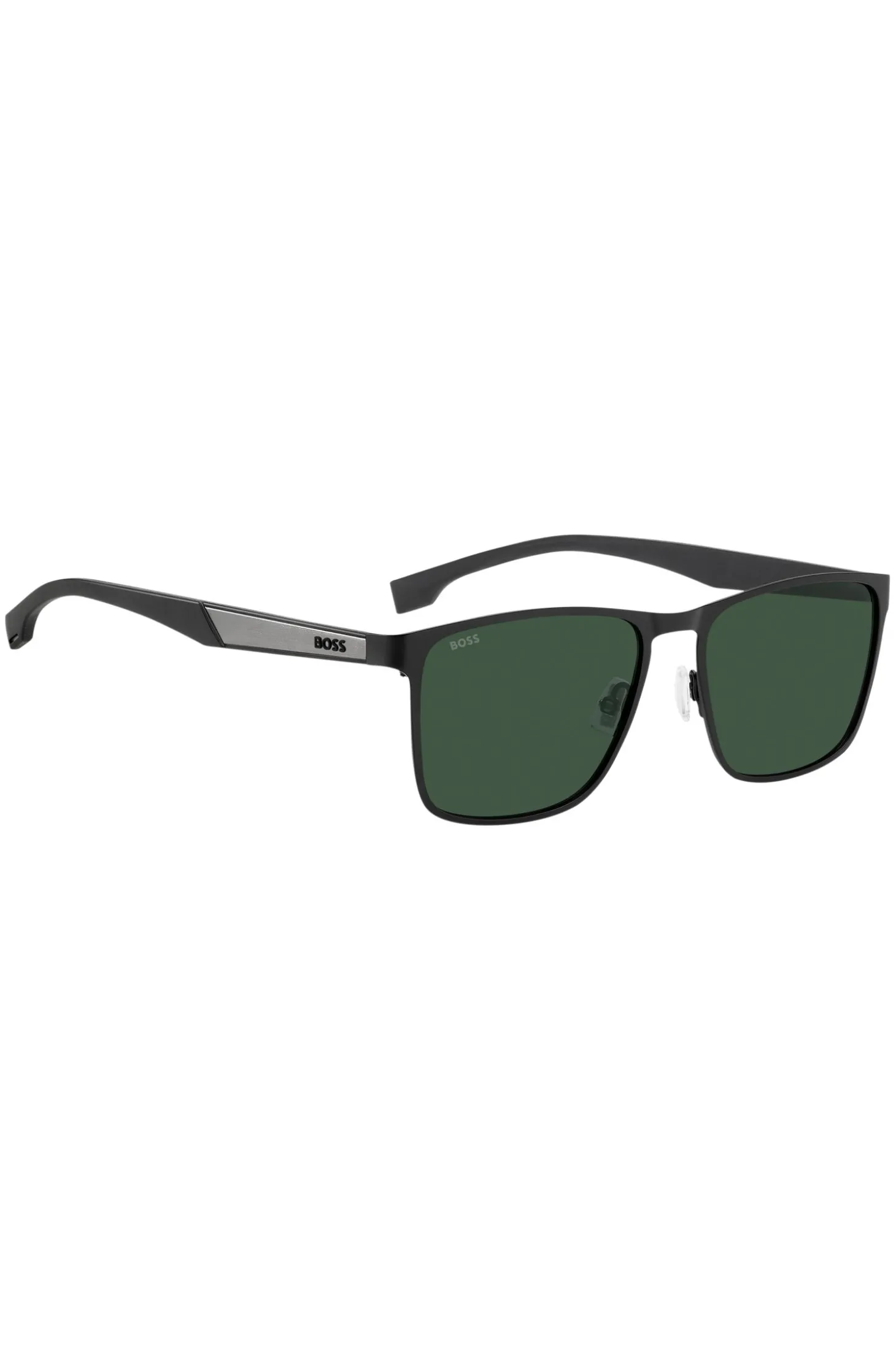 Schwarze Sonnenbrille mit Gummi-Bügeln
