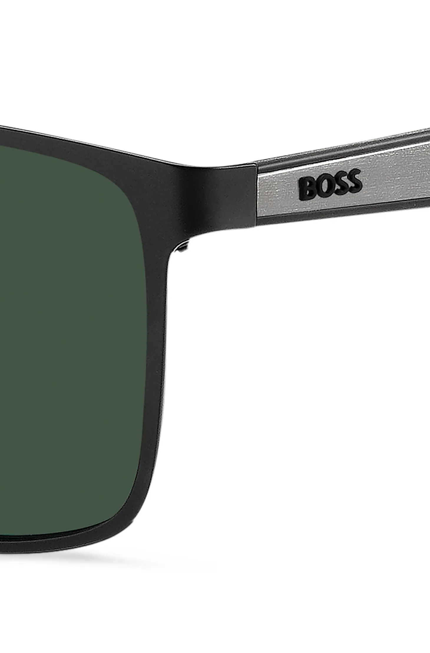 Schwarze Sonnenbrille mit Gummi-Bügeln