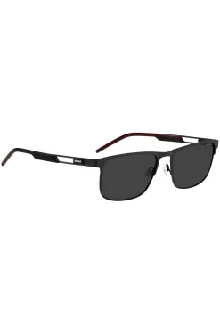 Schwarze Sonnenbrille mit Gummi-Logo