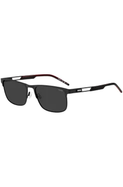 Schwarze Sonnenbrille mit Gummi-Logo