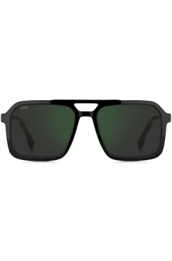 Schwarze Sonnenbrille mit Logo-Details