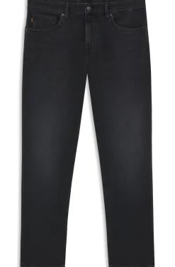 Schwarze Tapered-Fit Jeans aus bequemem Stretch-Denim