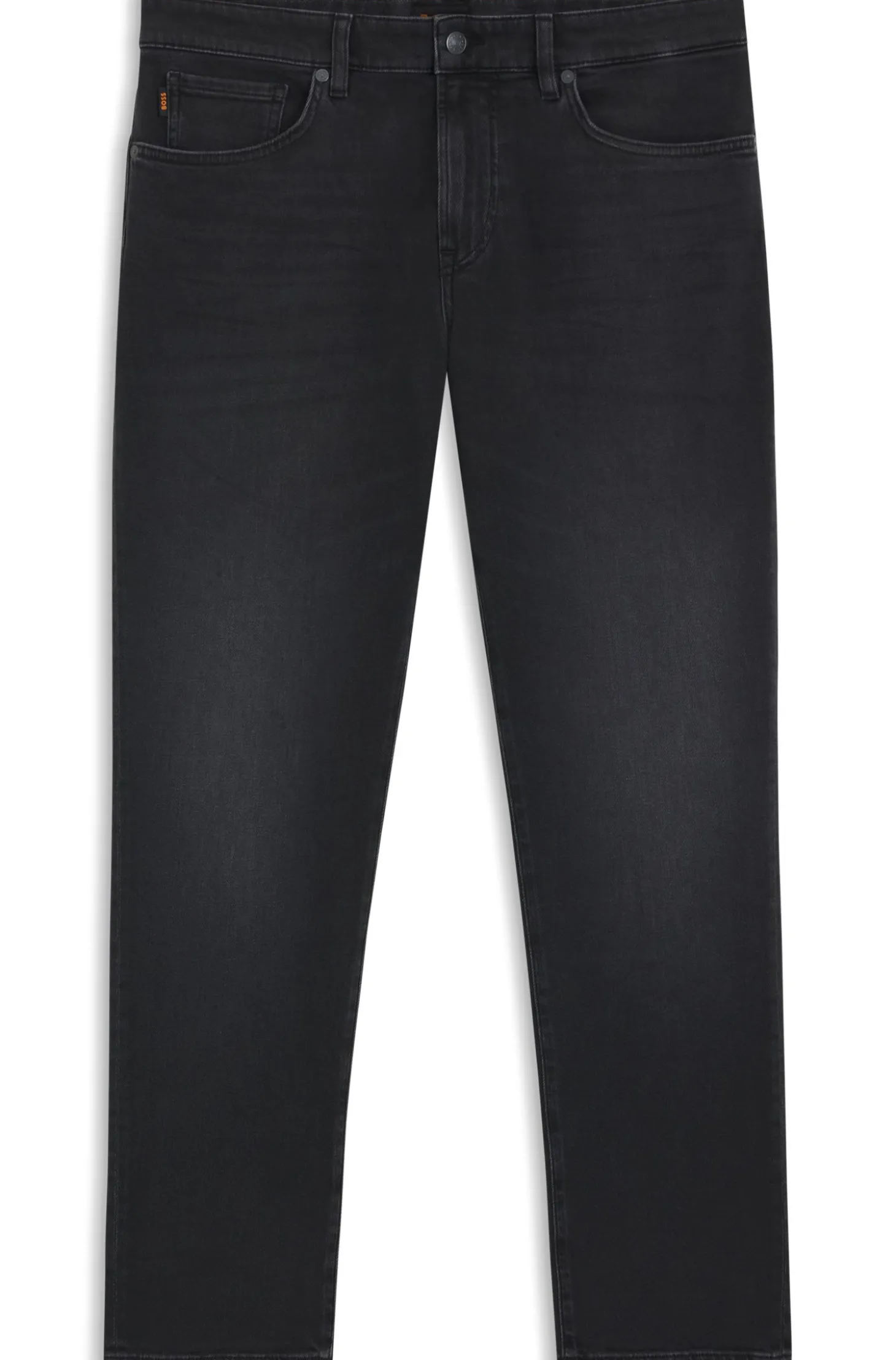 Schwarze Tapered-Fit Jeans aus bequemem Stretch-Denim