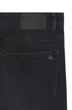 Schwarze Tapered-Fit Jeans aus bequemem Stretch-Denim