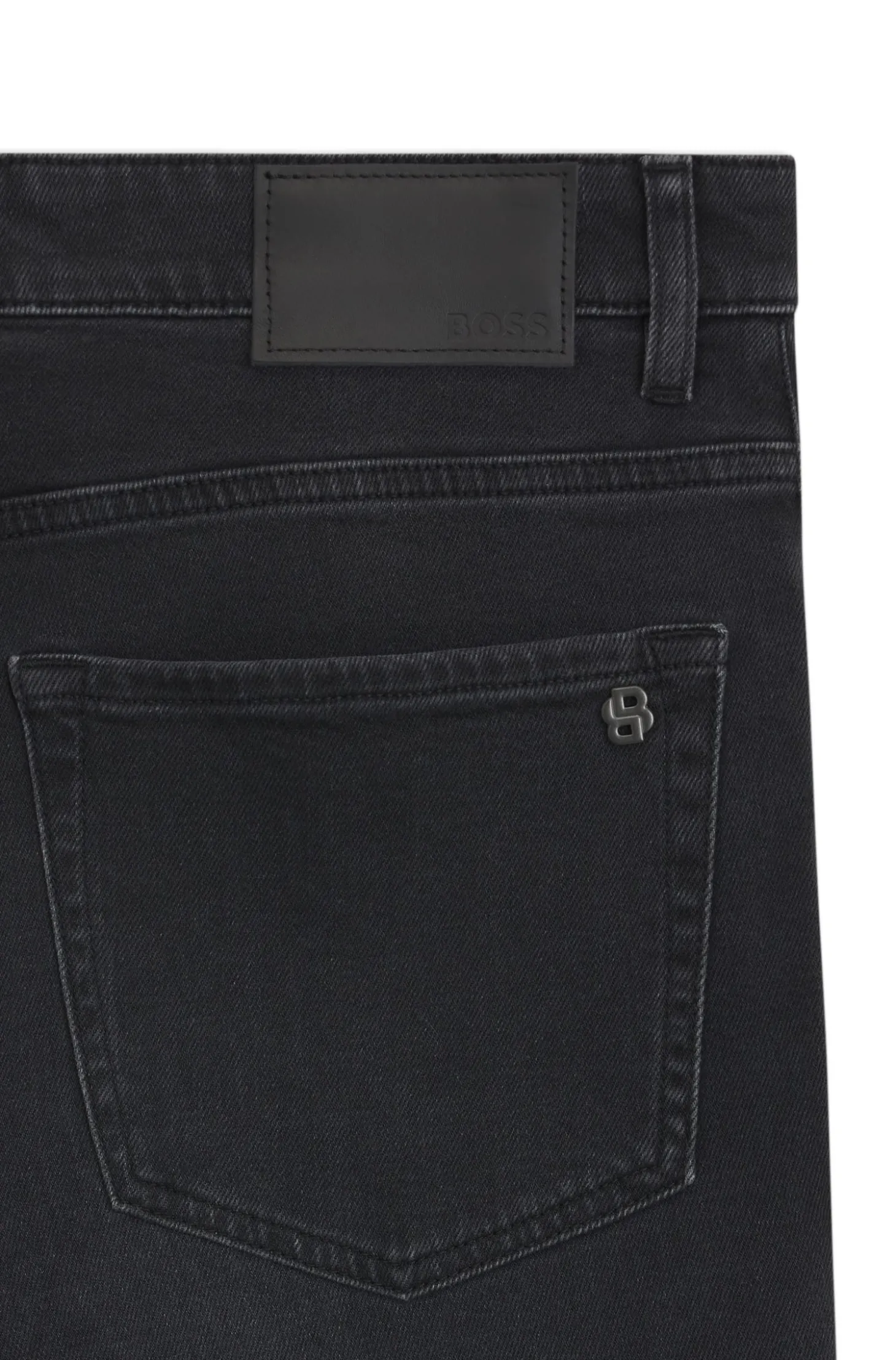 Schwarze Tapered-Fit Jeans aus bequemem Stretch-Denim