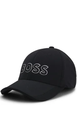 Sechs-Bahnen-Cap aus Piqué mit Logo-Stickerei