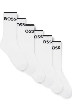 Sechserpack kurze Socken aus geripptem Baumwoll-Mix