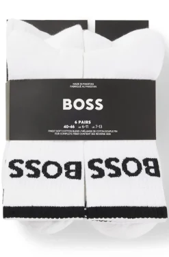 Sechserpack kurze Socken aus geripptem Baumwoll-Mix