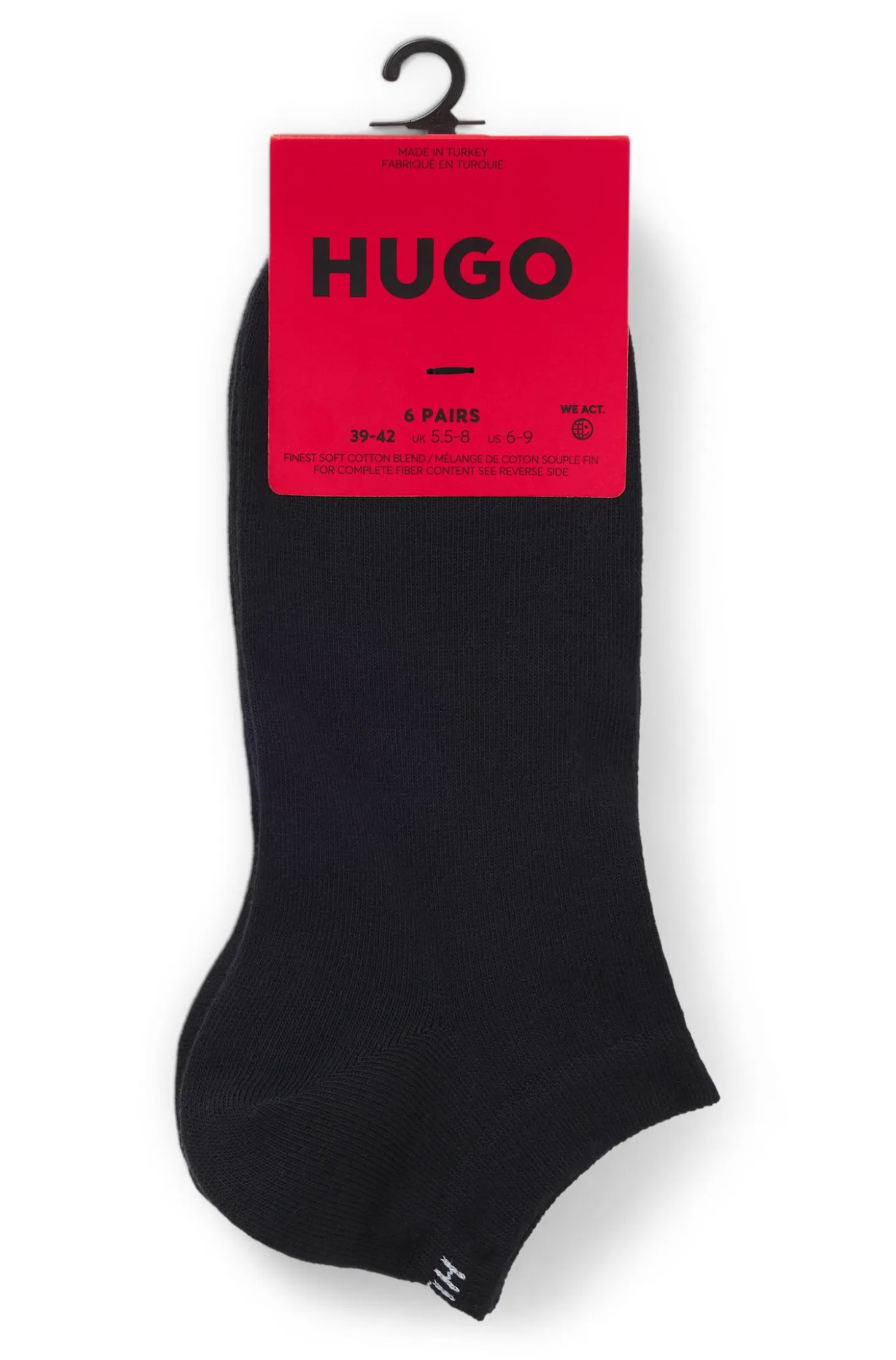 Sechserpack Sneakers-Socken aus Baumwoll-Mix mit Logos
