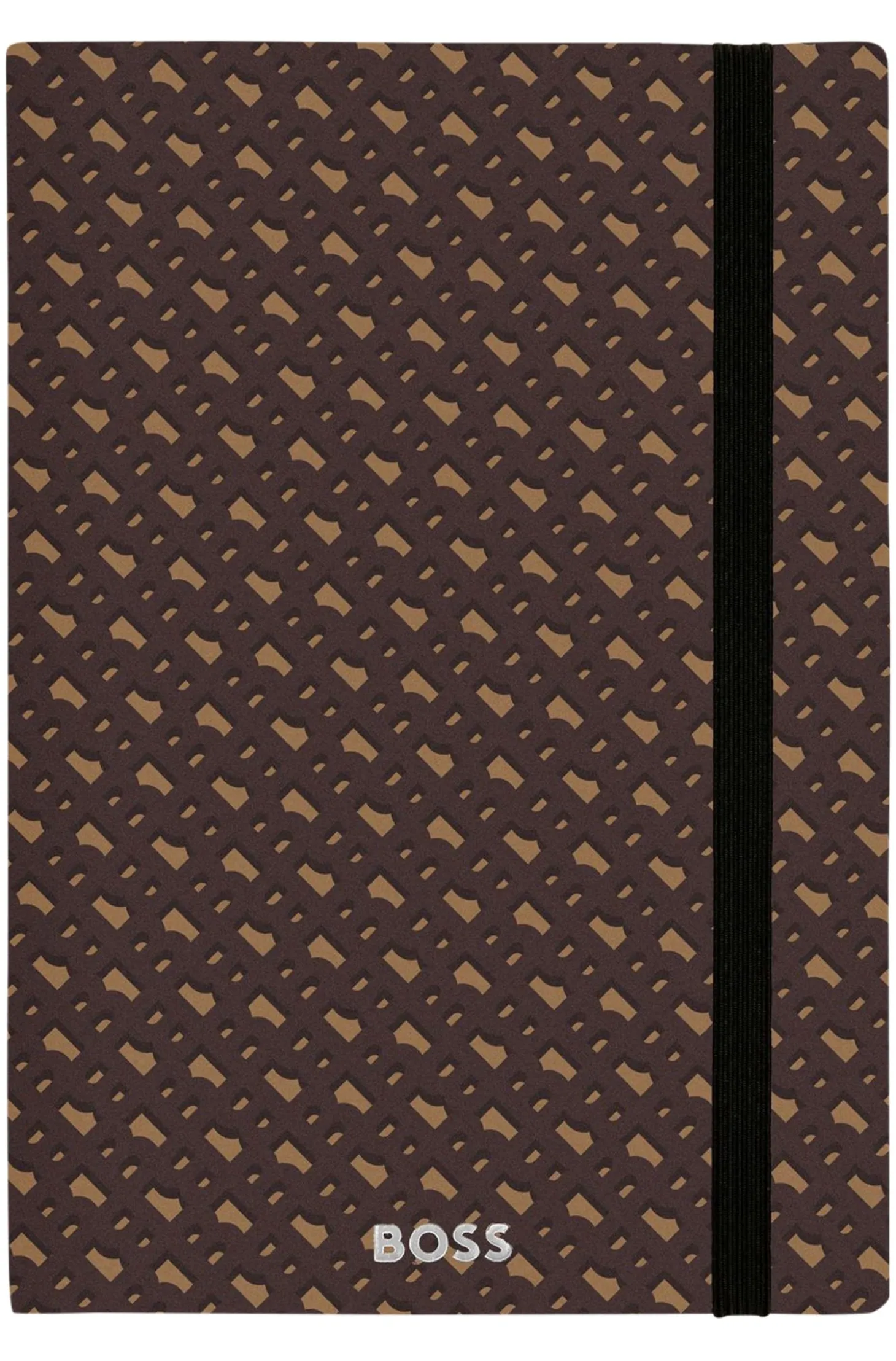 Set aus DIN-A5-Notizbuch mit Monogramm-Muster und Kugelschreiber