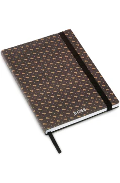 Set aus DIN-A5-Notizbuch mit Monogramm-Muster und Kugelschreiber