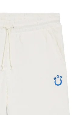 Shorts aus Baumwoll-Frottee mit Leopard-Jacquard