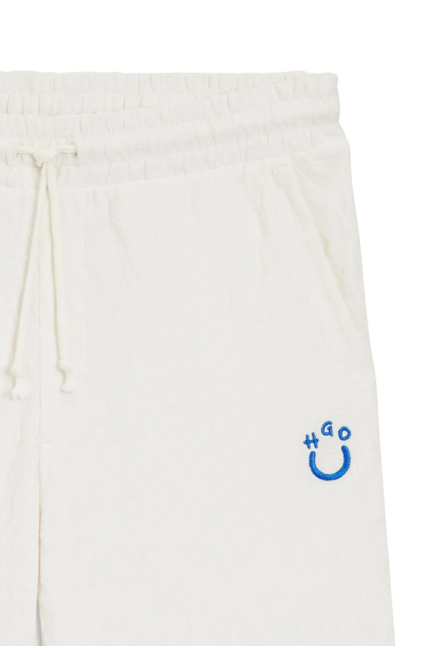 Shorts aus Baumwoll-Frottee mit Leopard-Jacquard