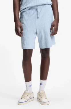 Shorts aus Baumwoll-Frottee mit Leopard-Jacquard