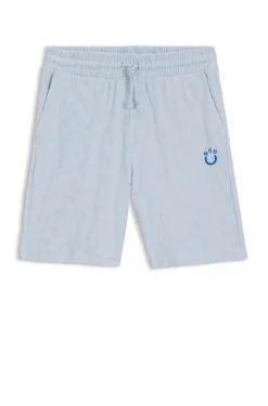 Shorts aus Baumwoll-Frottee mit Leopard-Jacquard