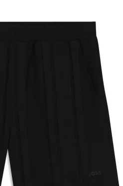Shorts aus Baumwoll-Jersey mit matten und glänzenden Streifen