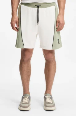 Shorts aus Baumwoll-Mix mit gesticktem Logo-Artwork