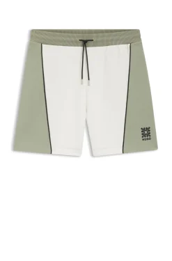Shorts aus Baumwoll-Mix mit gesticktem Logo-Artwork