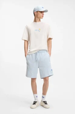 Shorts aus Baumwoll-Mix mit Logo-Label