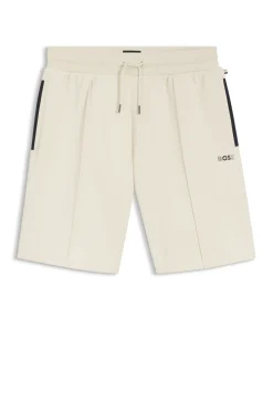 Shorts aus Baumwoll-Mix mit Metallic-Logo