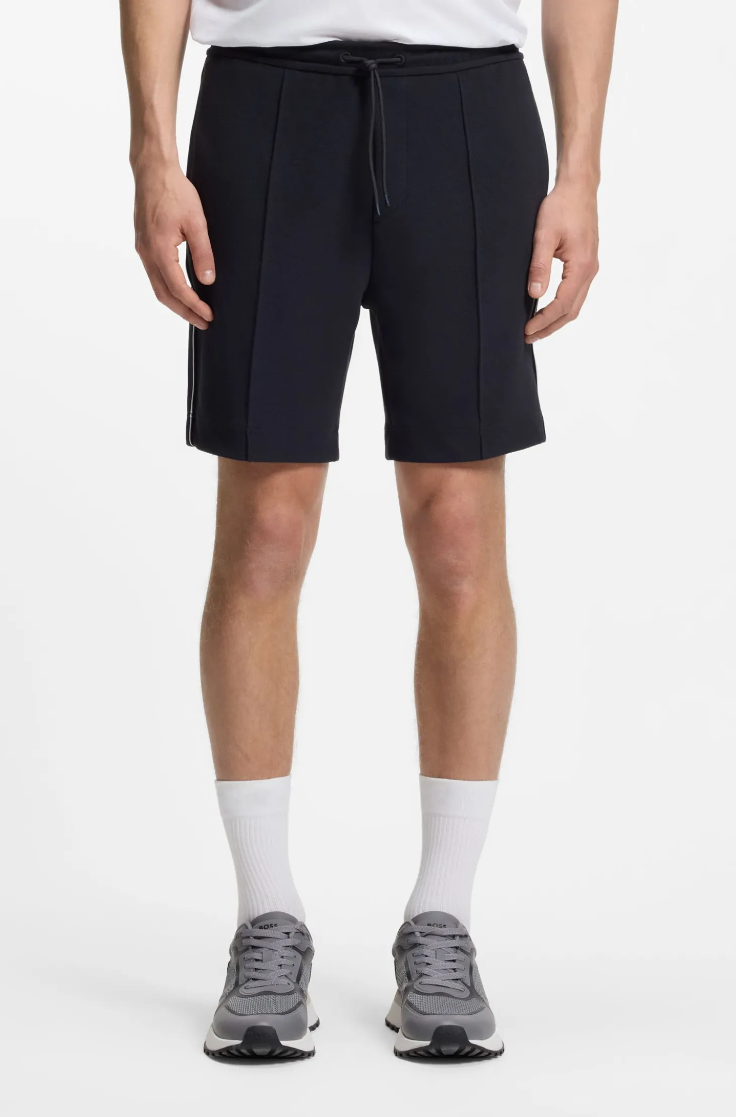 Shorts aus Baumwoll-Mix mit Paspeln