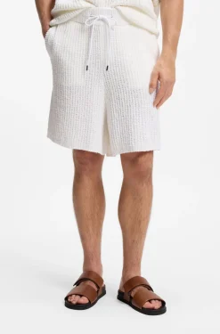 Shorts aus Baumwoll-Mix mit Rippstrick