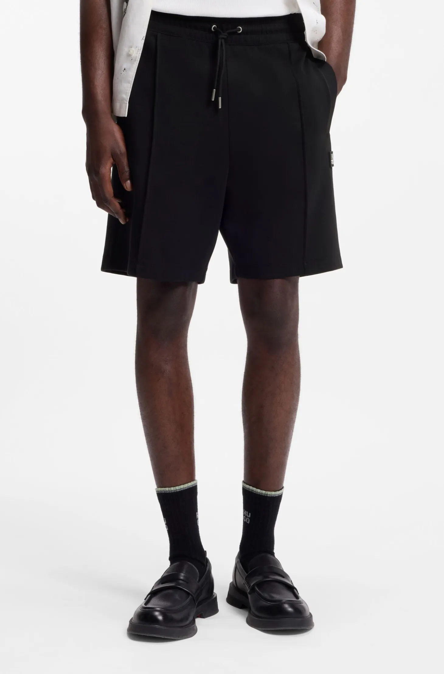 Shorts aus Baumwoll-Mix mit Stack-Logo-Besatz