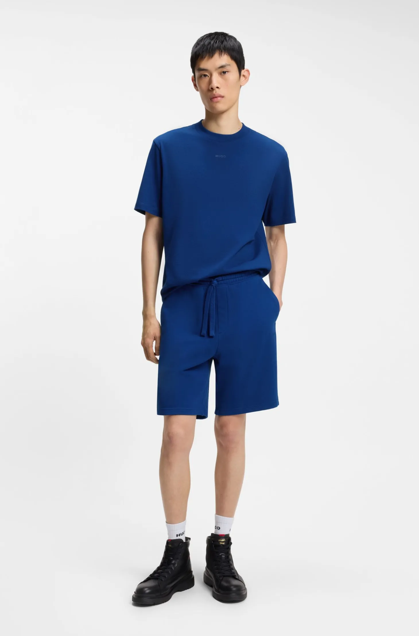 Shorts aus Baumwoll-Terry mit Logo-Print