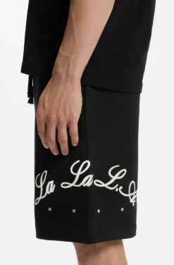 Shorts aus Baumwoll-Terry mit Logo-Artwork