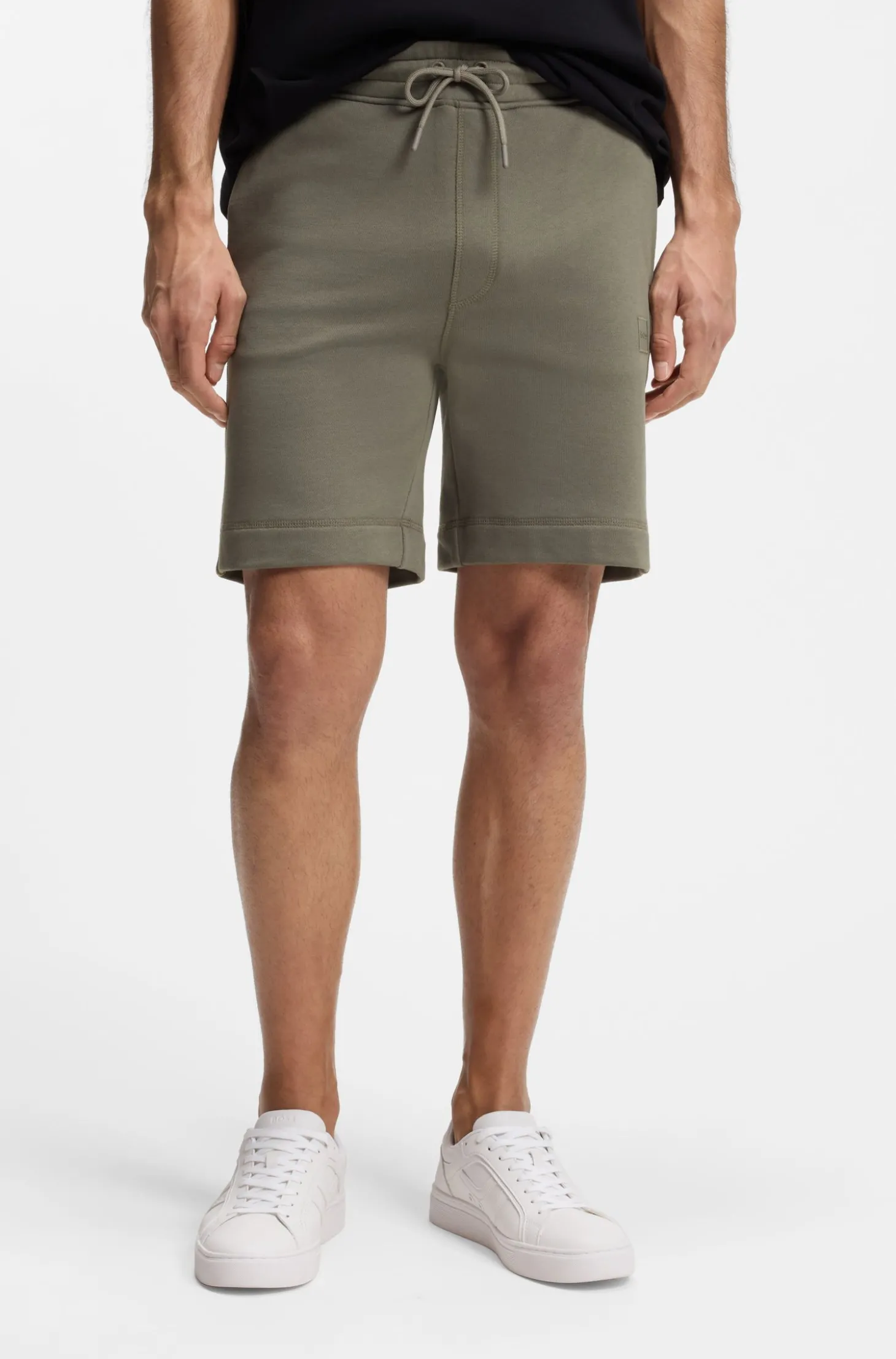 Shorts aus Baumwoll-Terry mit Logo-Patch