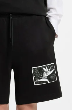 Shorts aus Baumwoll-Terry mit Artwork-Patch