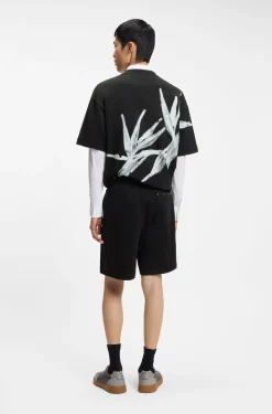 Shorts aus Baumwoll-Terry mit Artwork-Patch