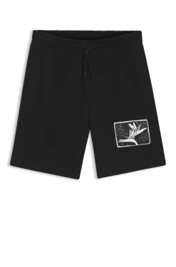 Shorts aus Baumwoll-Terry mit Artwork-Patch