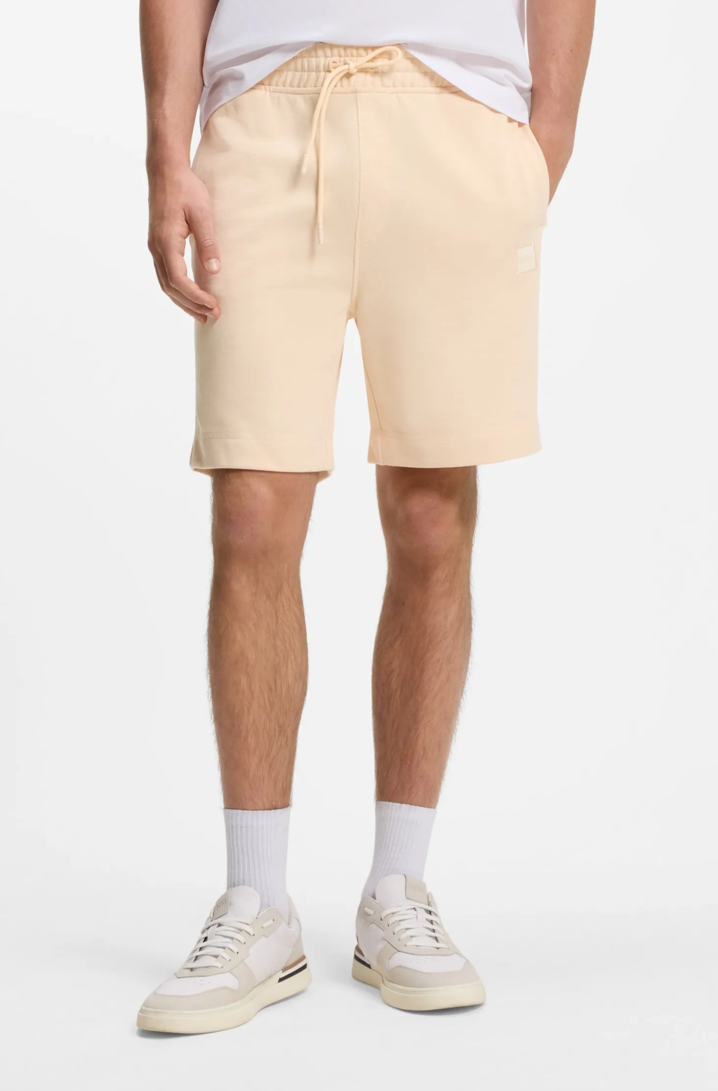 Shorts aus Baumwoll-Terry mit Logo-Patch