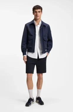 Shorts aus Baumwoll-Terry mit Logo-Patch