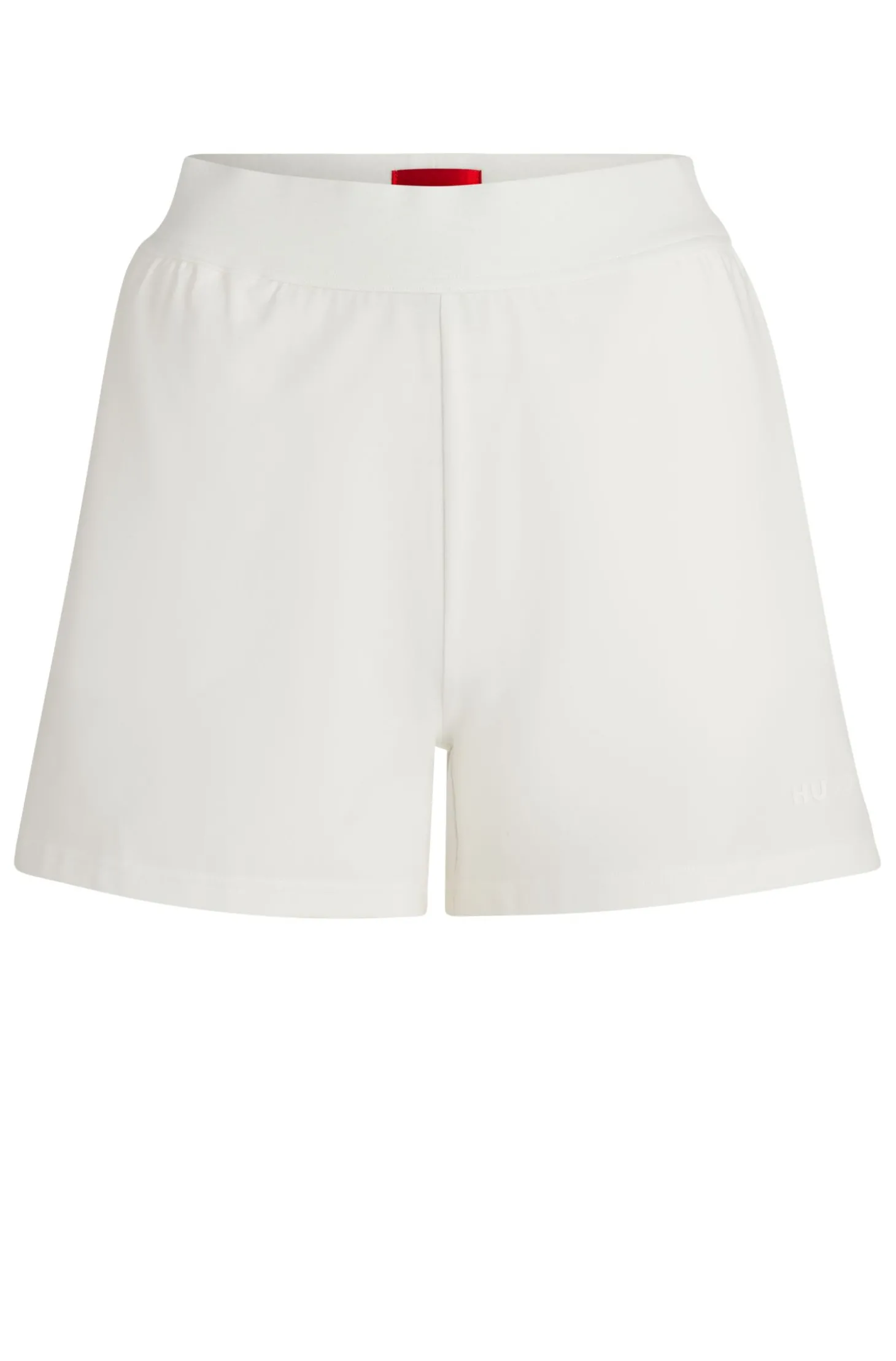 Shorts aus elastischem Gewebe mit Logo-Print