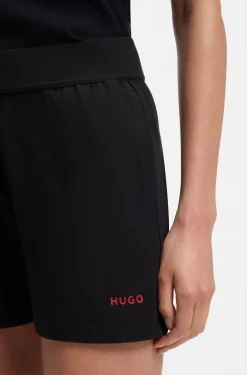 Shorts aus elastischem Gewebe mit Logo-Print