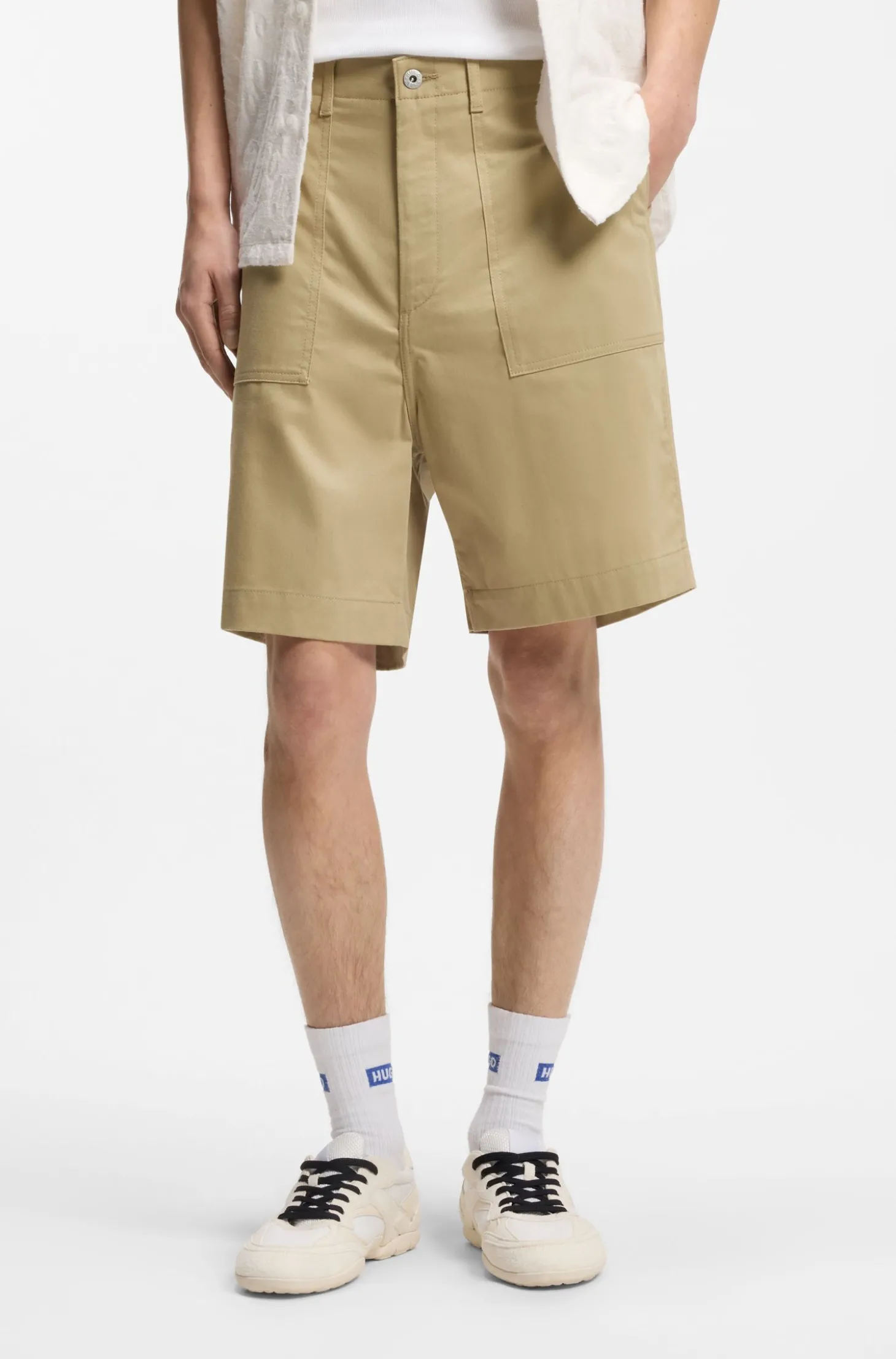 Shorts aus merzerisierter Baumwoll-Canvas