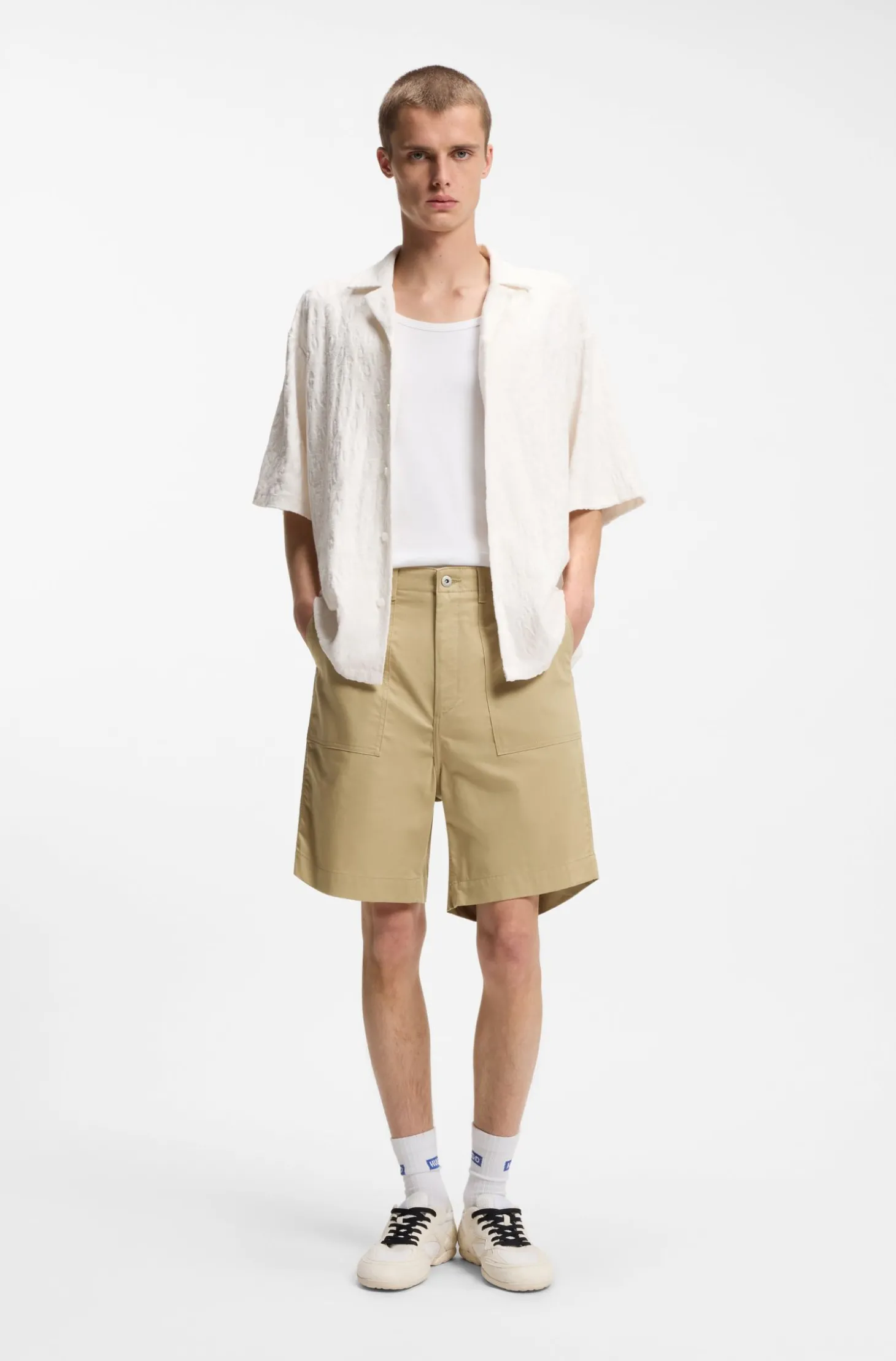Shorts aus merzerisierter Baumwoll-Canvas