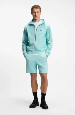 Shorts aus Piqué-Jersey im Baumwoll-Mix mit Logo-Stickerei