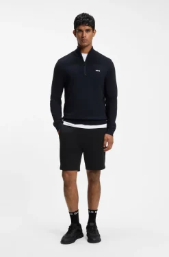 Shorts aus Piqué-Jersey im Baumwoll-Mix mit Logo-Stickerei