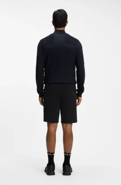 Shorts aus Piqué-Jersey im Baumwoll-Mix mit Logo-Stickerei