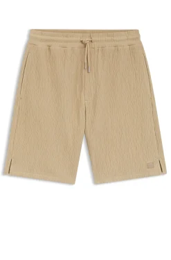 Shorts aus Stretch-Baumwolle mit Knittereffekt