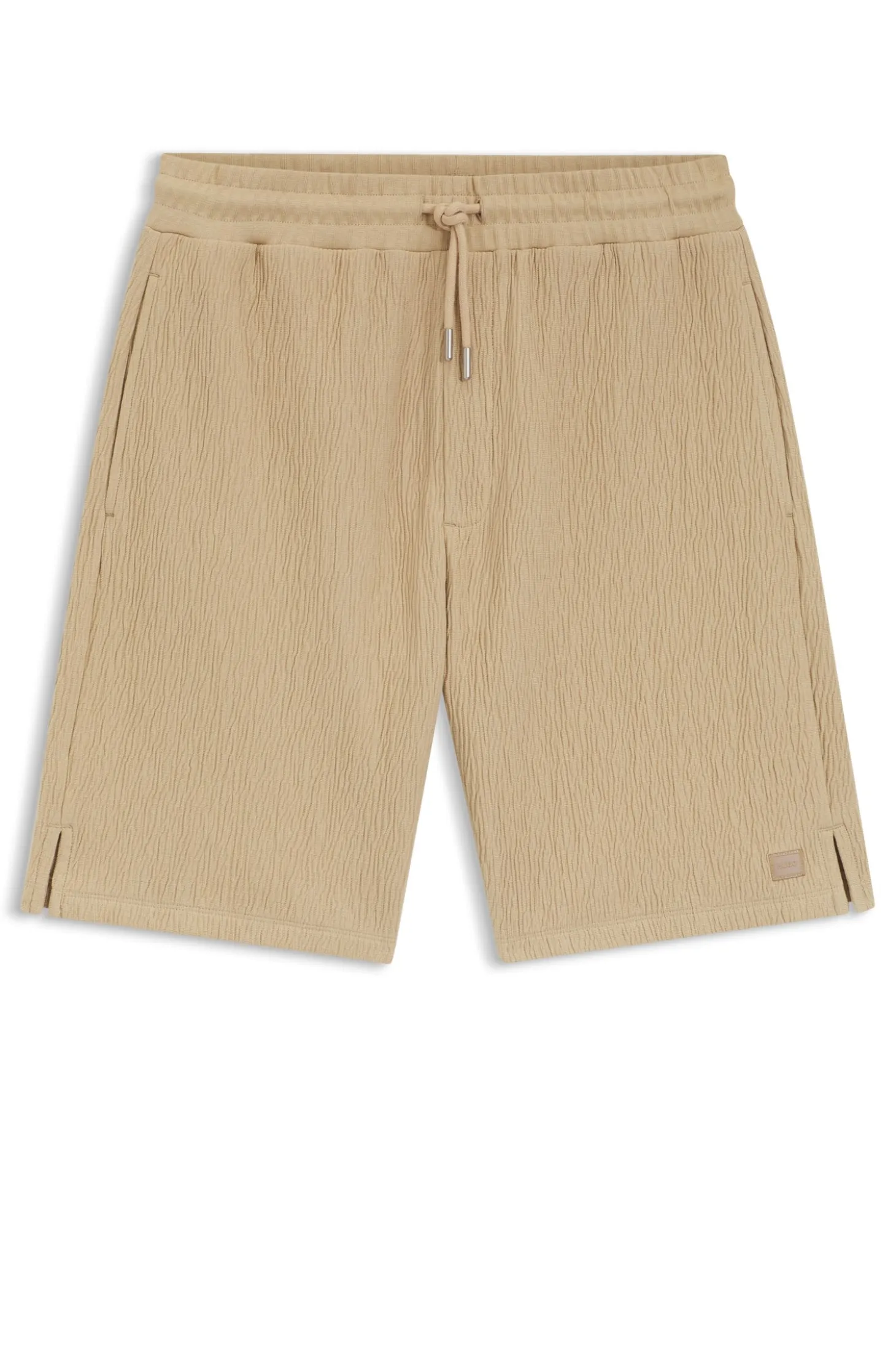 Shorts aus Stretch-Baumwolle mit Knittereffekt